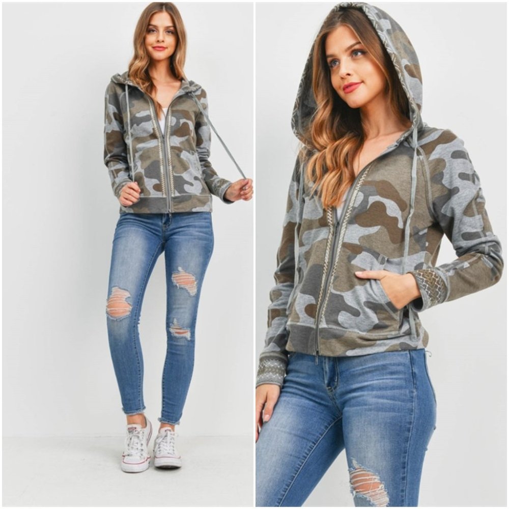 HEATHER GRAY CAMOUFLAGE JACKET